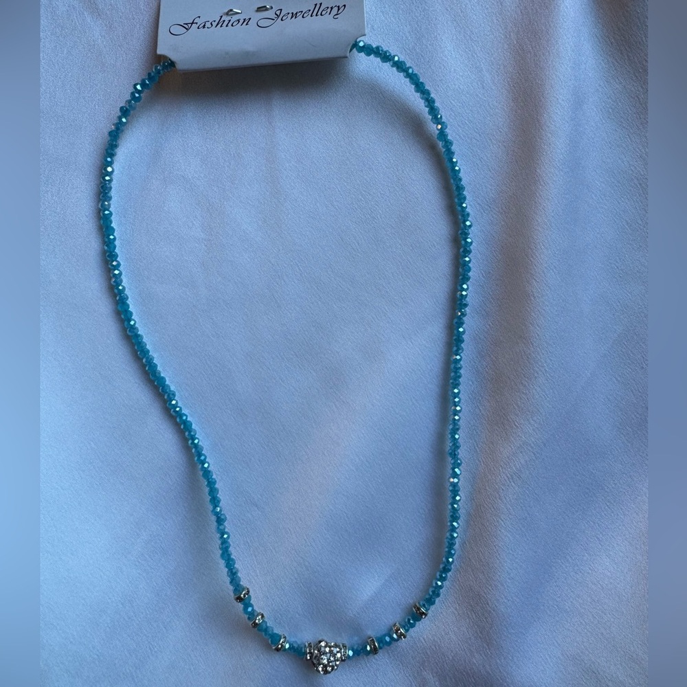 Fashion Jewelry Blue Beaded Necklace